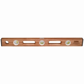 Sands Level & Tool SL2024 24 Contractor Mahogany Carpenter Level with End Caps (3 Vials)