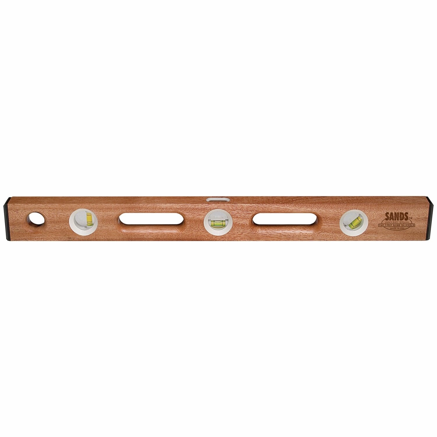 Sands Level & Tool SL2024 24 Contractor Mahogany Carpenter Level with End Caps (3 Vials)