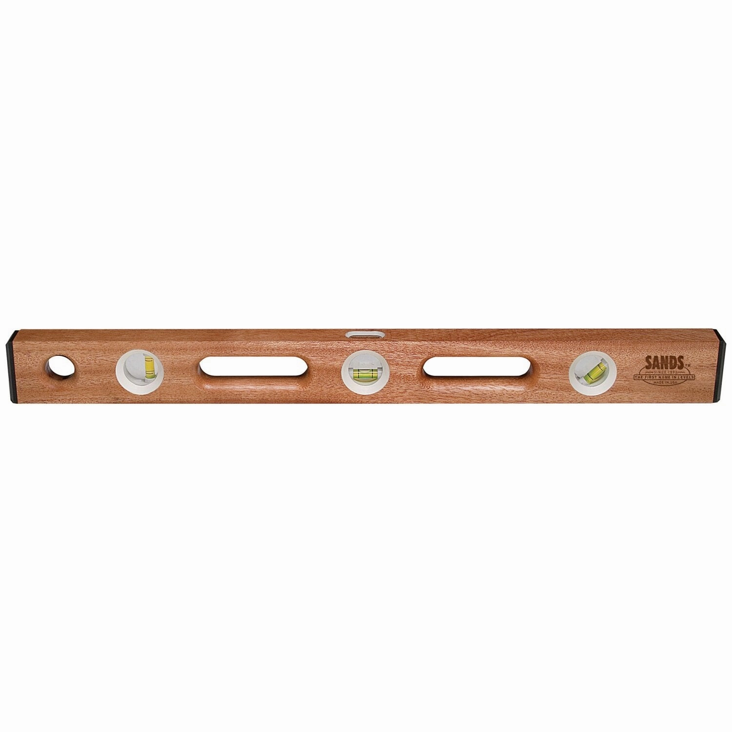 Sands Level & Tool SL2048 48 Contractor Mahogany Carpenter Level with End Caps (3 Vials)