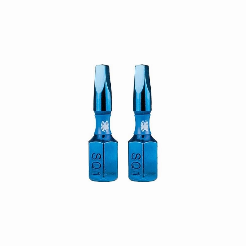 Spyder 19036 Mach-Blue SQ1 1/4-in x 1-in Square Impact Driver Bit 2 Piece