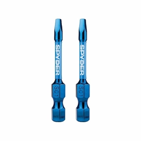 Spyder 19048 Mach-Blue SQ1 1/4-in x 2-in Square Impact Driver Bit 2 Piece