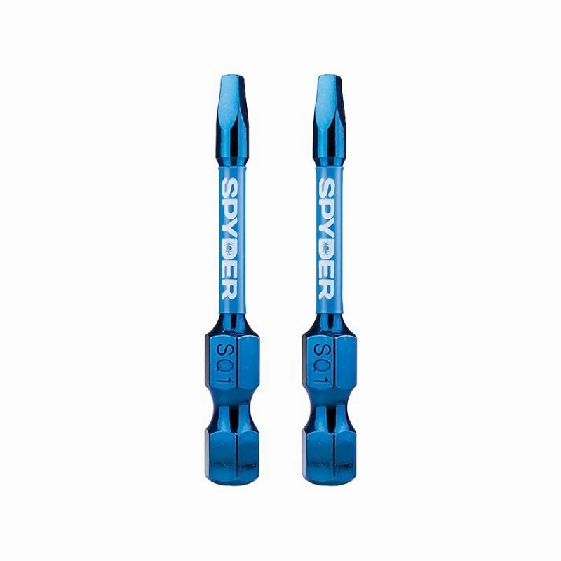 Spyder 19048 Mach-Blue SQ1 1/4-in x 2-in Square Impact Driver Bit 2 Piece