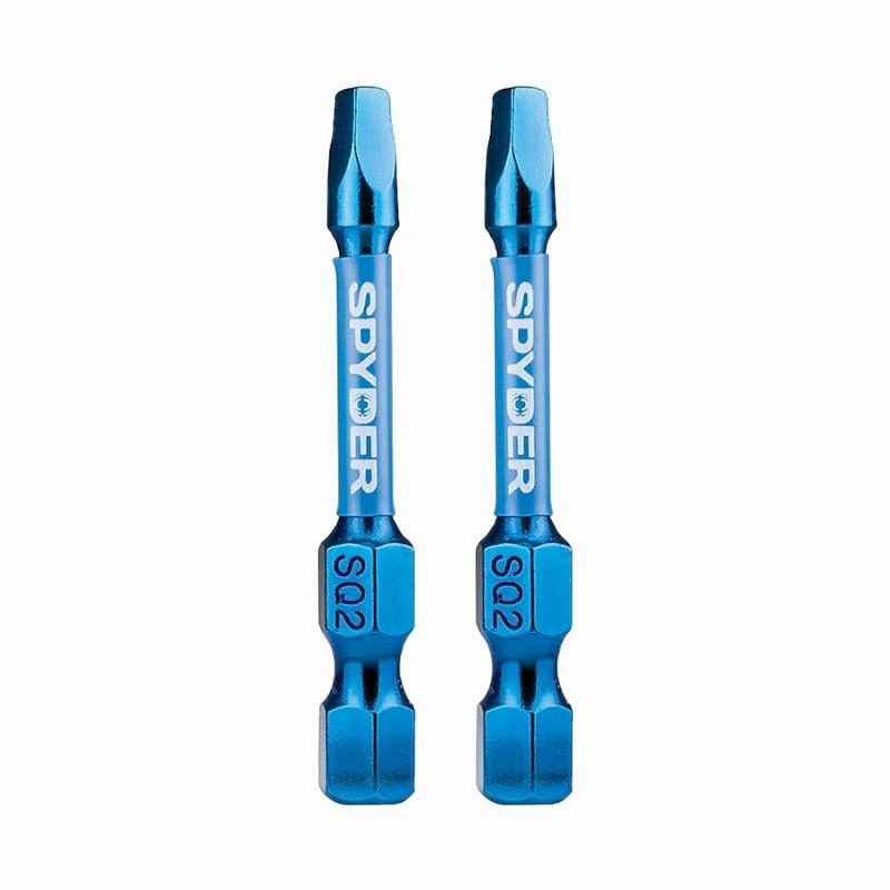Spyder 19049 Mach-Blue SQ2 1/4-in x 2-in Square Impact Driver Bit 2 Piece