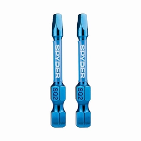 Spyder 19049 Mach-Blue SQ2 1/4-in x 2-in Square Impact Driver Bit 2 Piece