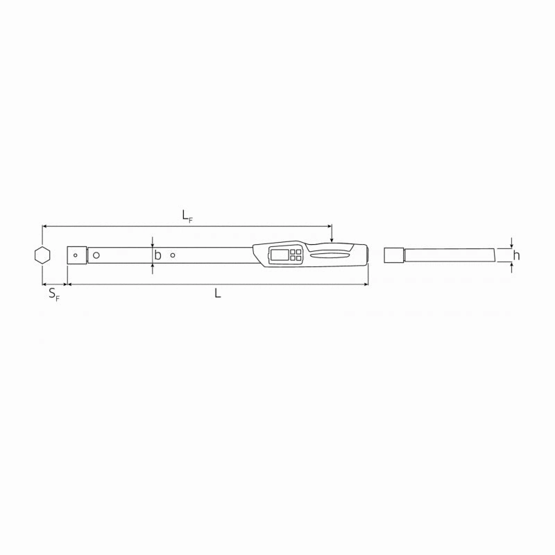 Stahlwille 96501710 Electromechanical Torque Wrench, L. 500 mm