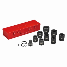 Teng Tools 13 Piece 1 Inch Drive 6 Point Metric Shallow Chrome Molybdenum Impact Socket Set (27mm to 50mm) - 9113