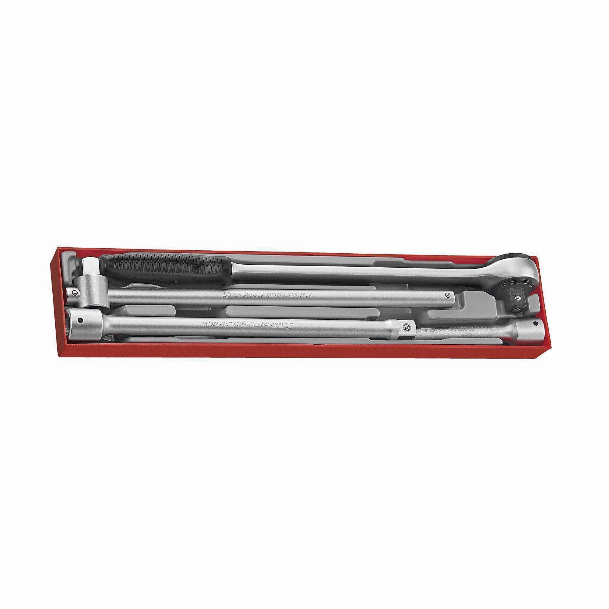 Teng Tools 4 Piece 3/4 Inch Drive Ratchet & Accessories Set Tool Tray - TTX3404