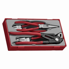 Teng Tools 4 Piece Plier Tool Tray (Side Cutters, Linesman, Long Nose, Quick Set Slip Joint) - TT440Q