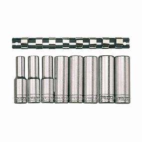 Teng Tools 8 Piece 1/2 Inch Drive 12 Point Deep Metric Socket Set (13mm - 24mm) - M1207