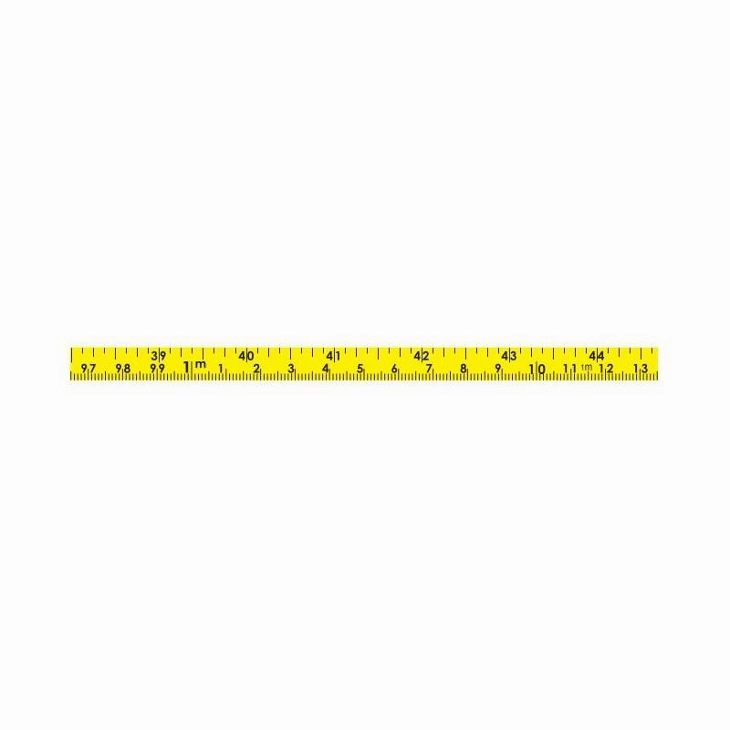 US Tape 58512 Adhesive-backed Bench Tape 3/8" x 26'/8m; L-R; 8ths top, cm/mm Bottom; Yellow Blade