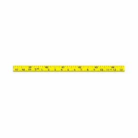 US Tape 58512 Adhesive-backed Bench Tape 3/8" x 26'/8m; L-R; 8ths top, cm/mm Bottom; Yellow Blade