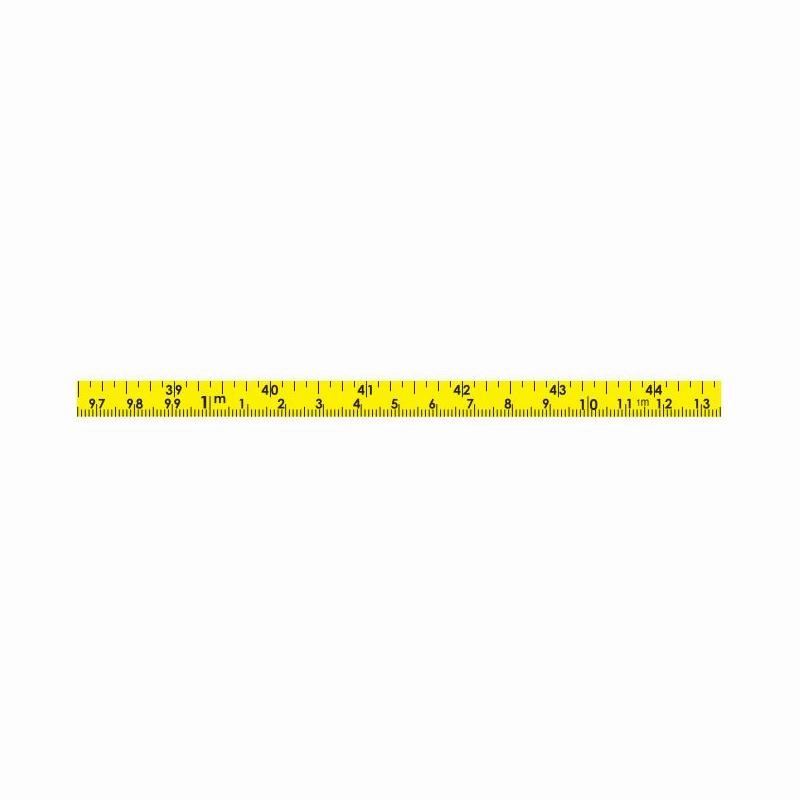 US Tape 58513 Adhesive-backed Bench Tape 3/8" x 50'/15m; L-R; 8ths Top, cm/mm Bottom; Yellow Blade