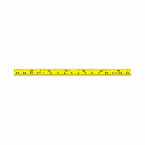US Tape 58513 Adhesive-backed Bench Tape 3/8" x 50'/15m; L-R; 8ths Top, cm/mm Bottom; Yellow Blade
