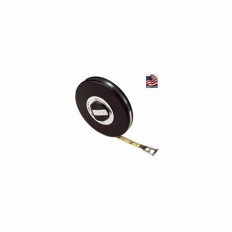 US Tape 58515 Black Vinyl Covered Closed Reel 3/8" x 25'; 8ths; yellow blade