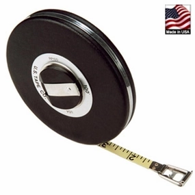 US Tape 58522 Black Vinyl Covered Closed Reel 3/8" x 50'; 10ths; yellow blade