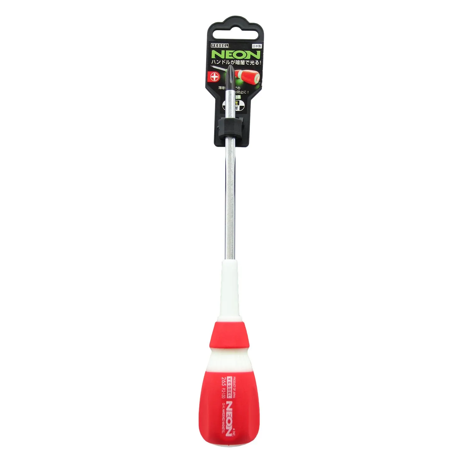 Vessel Tools 265P2150 Neon Screwdriver, Phillips #2 x 150 mm