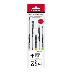 Vessel Tools 99005PHPBU Micro Precision Screwdriver Set, 5 Pc.