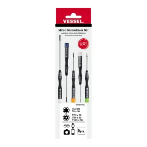 Vessel Tools 99005TXPBU Micro Precision Screwdriver Set, 5 Pc.