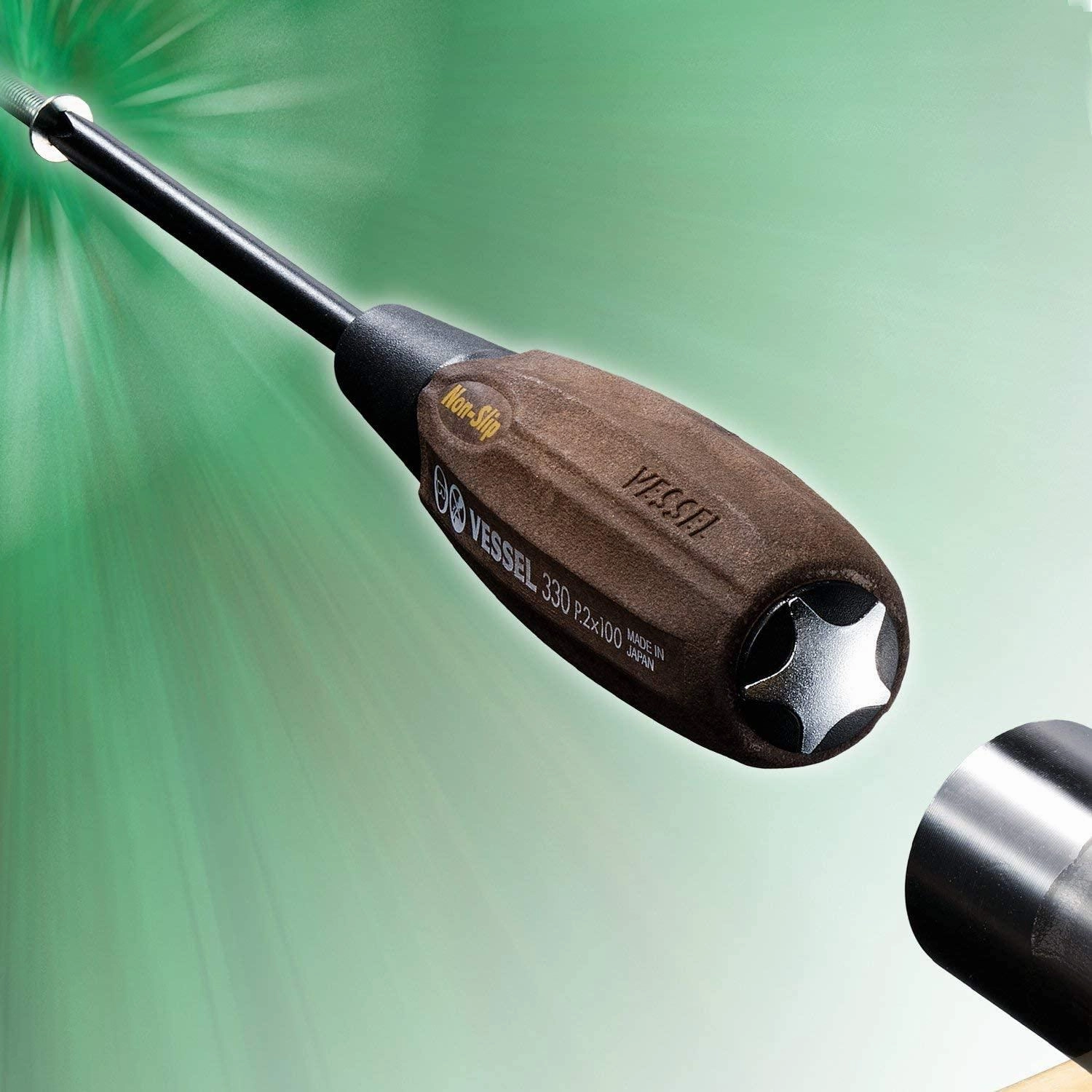 Vessel Tools 3308EVA WOOD-COMPO Non-Slip Tang-Thru Screwdriver Set