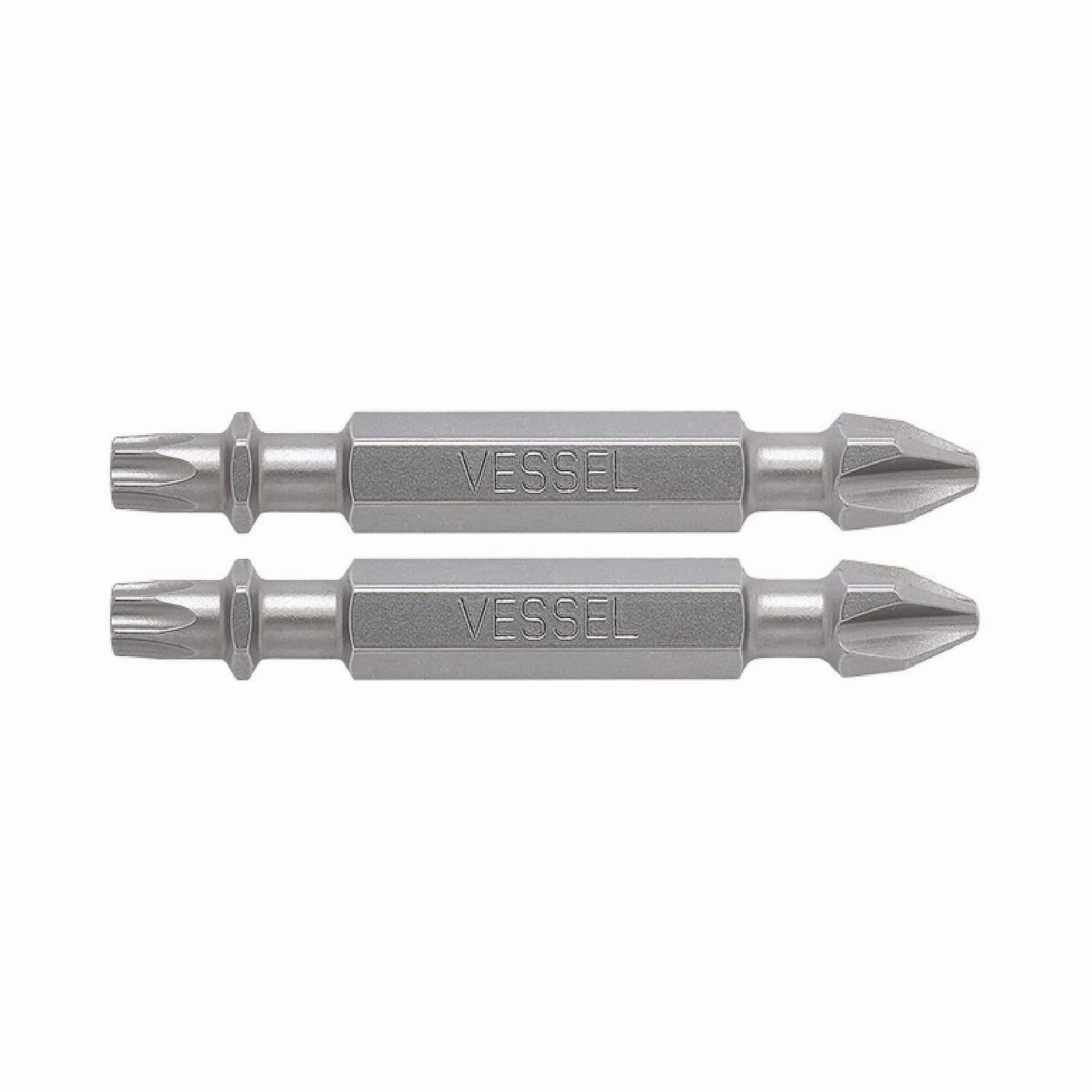 Vessel Tools DEPH2TX2550P2 Neck Torsion Double-Ended Power Bits, PH2 x T25 x 50 mm, 2 Pc.