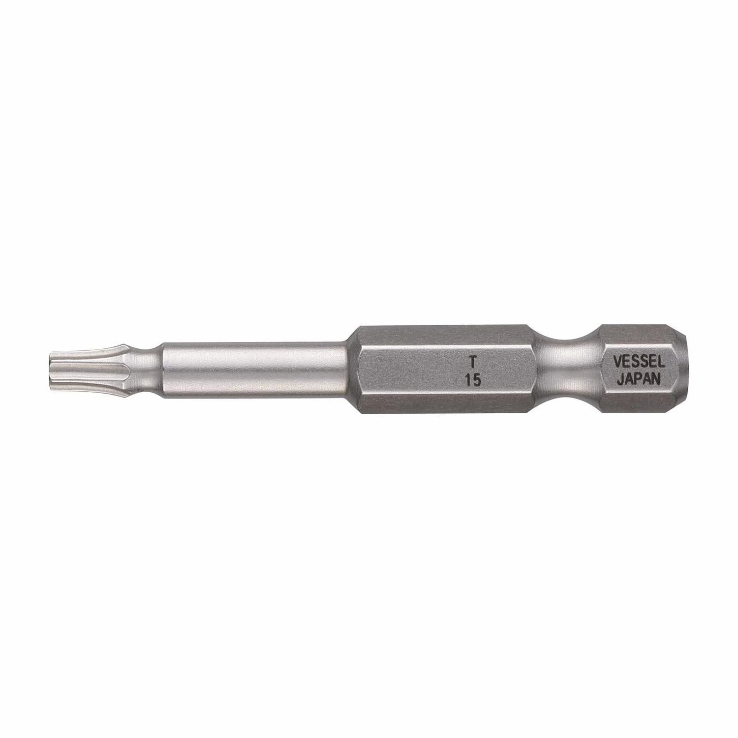Vessel Tools MGETX1550P10T Neck Torsion Power Bits, TX 15 x 50 mm, Mag Enhancer, 10 Pc.
