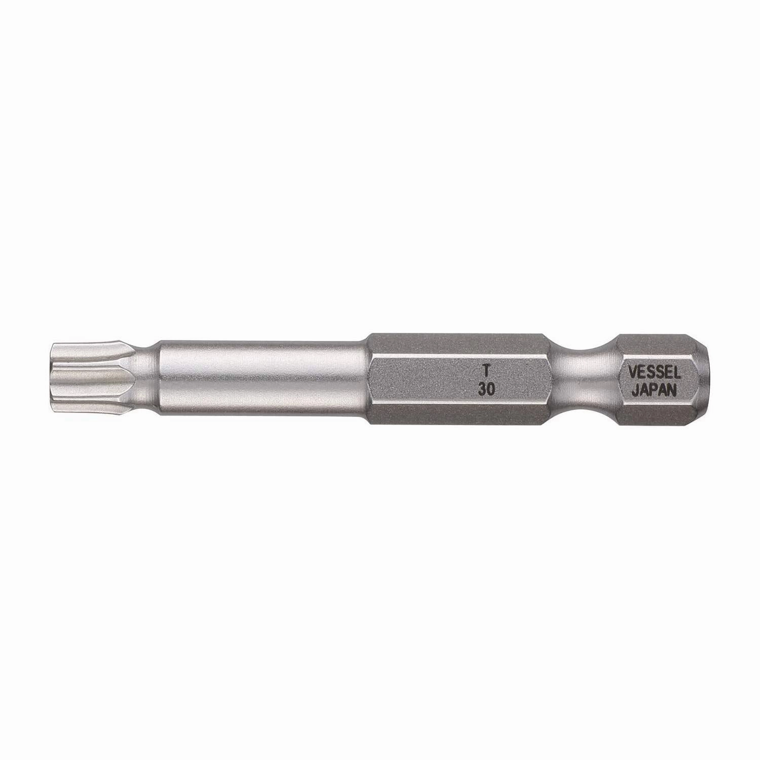 Vessel Tools MGETX3050P10T Neck Torsion Power Bits, TX 30 x 50 mm, Mag Enhancer, 10 Pc.