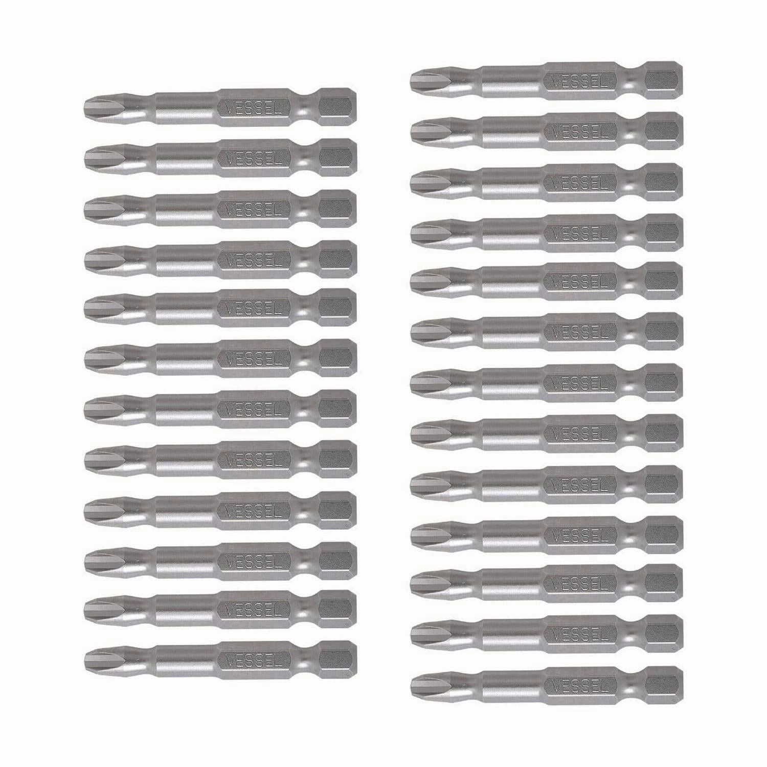 Vessel Tools NTPH350P25K Neck Torsion Power Bits, PH3 x 50 mm, Bulk 25 Pc.