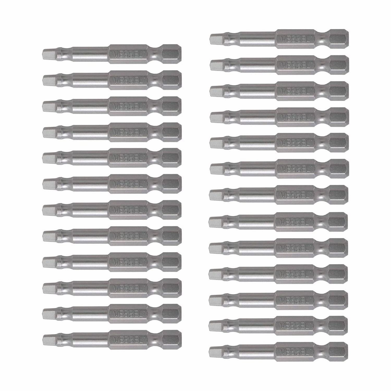 Vessel Tools NTSQ350P25K Neck Torsion Power Bits, SQ3 x 50 mm, Bulk 25 Pc.