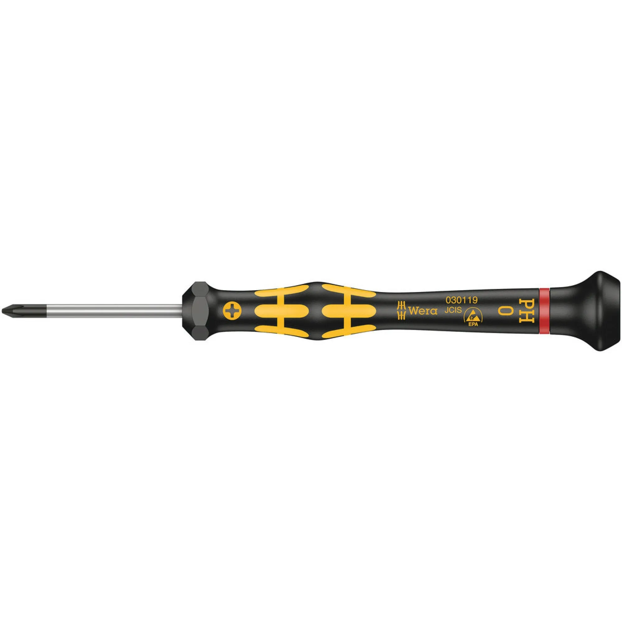 Wera 1550 PH ESD Kraftform Micro screwdriver for Phillips screws, PH 0 x 40 mm