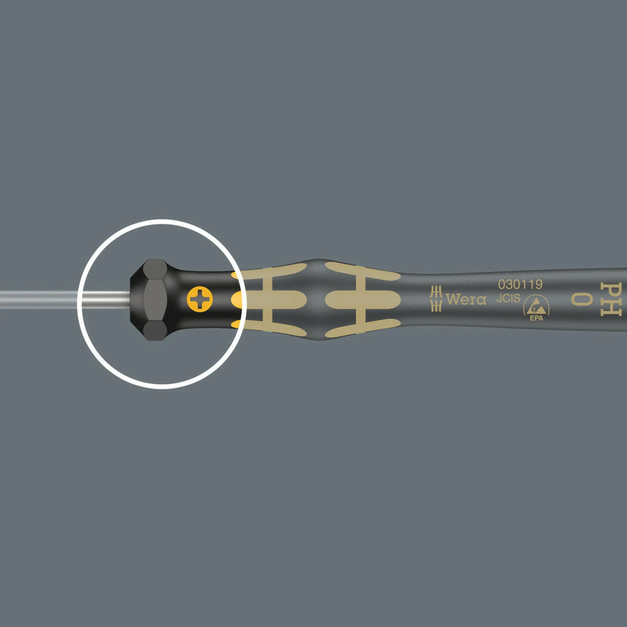 Wera 1572 ESD Kraftform Micro screwdriver for Microstix screws, F x 40 mm