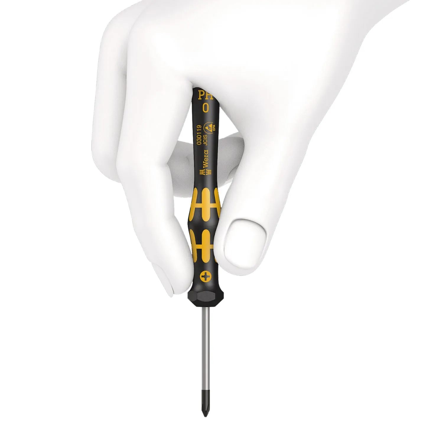 Wera 1578 A ESD Kraftform Micro screwdriver for slotted screws, 0.60 x 3.5 x 80 mm