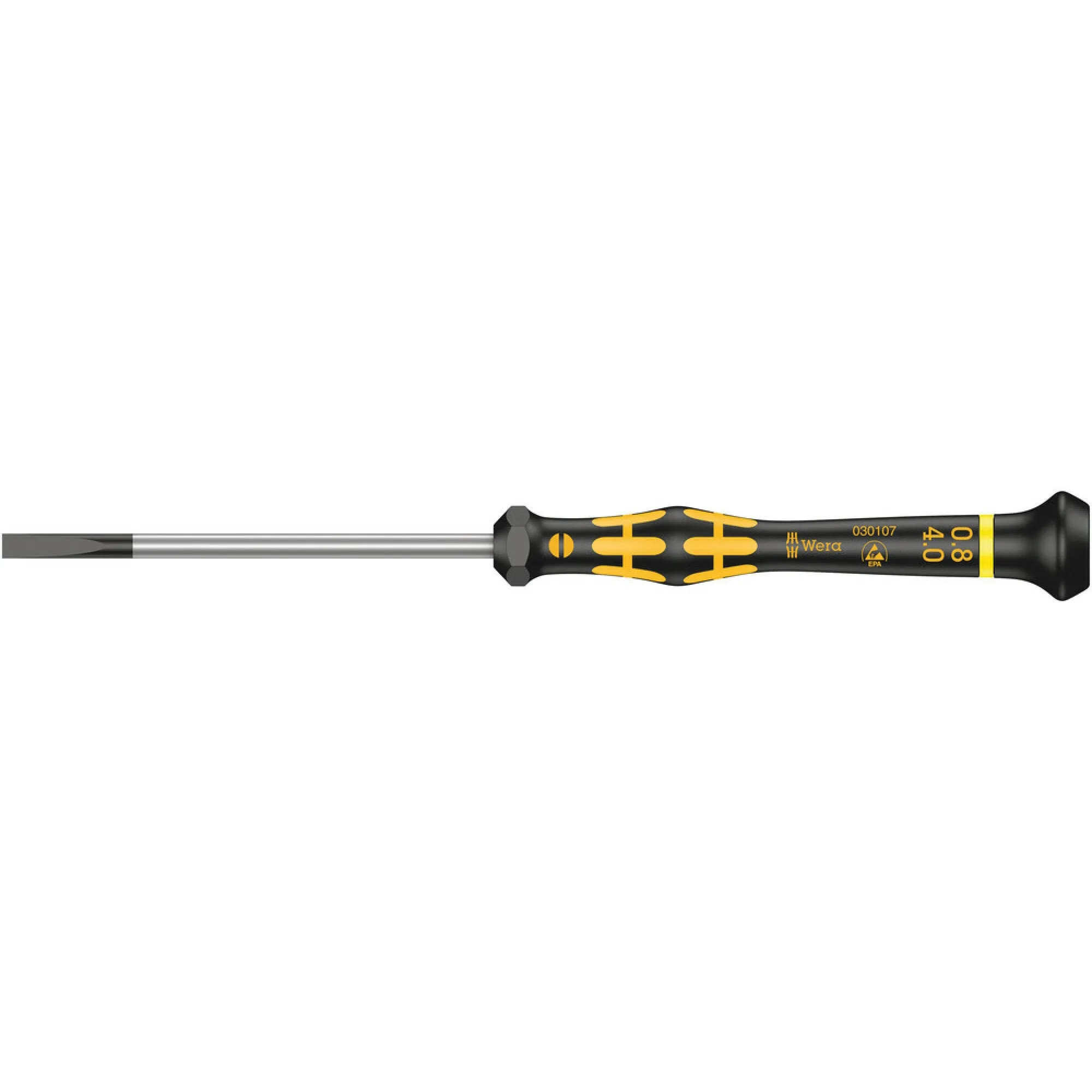 Wera 1578 A ESD Kraftform Micro screwdriver for slotted screws, 0.60 x 3.5 x 80 mm