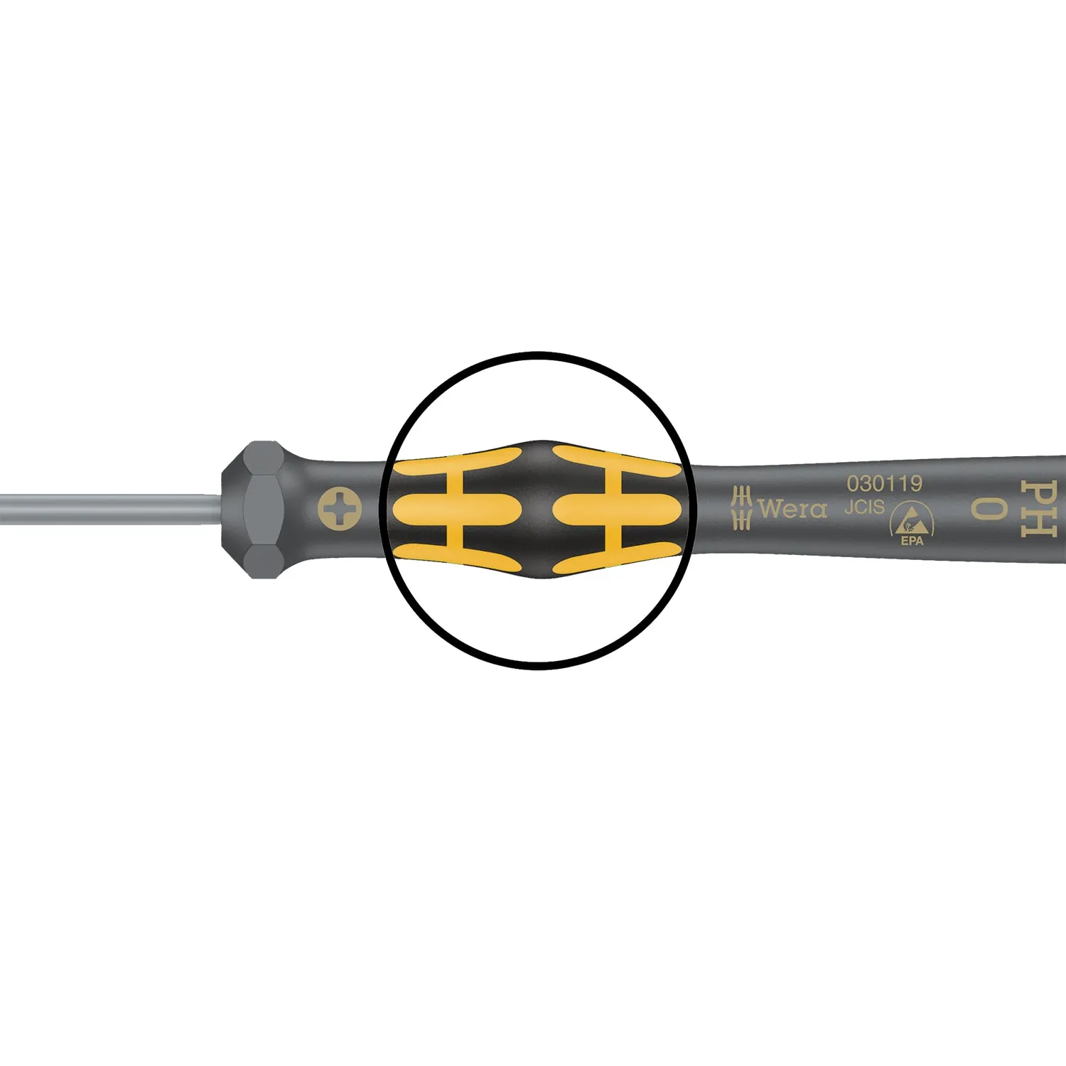 Wera 1578 A ESD Kraftform Micro screwdriver for slotted screws, 0.60 x 3.5 x 80 mm