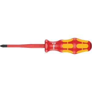 Wera 165 iS PZ VDE Insulated screwdriver with reduced blade diameter for Pozidriv screws, PZ 1 x 80 mm