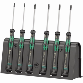 Wera 2067/6 TORX BO Screwdriver set and rack for electronic applications, 6 pieces