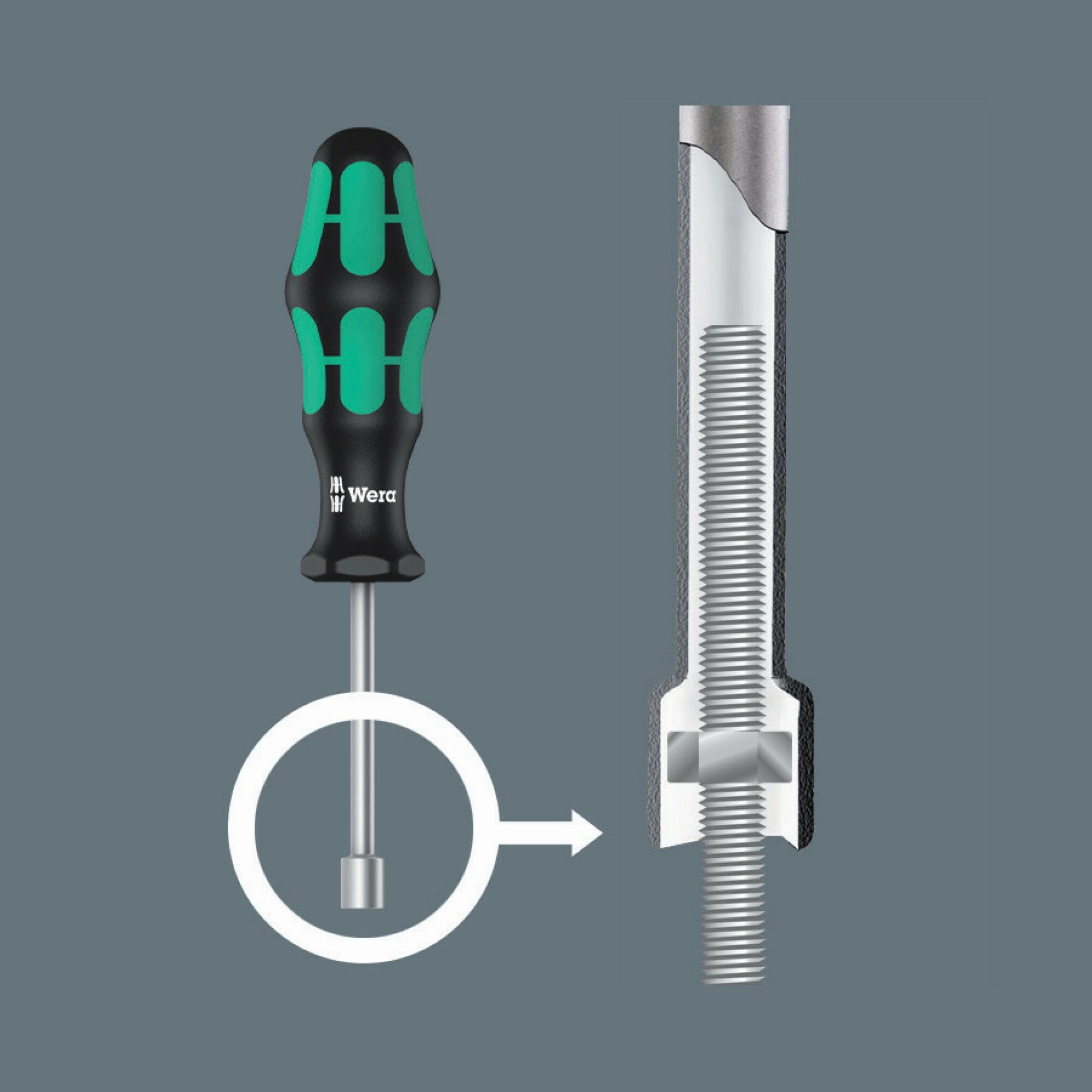 Wera 395 HO Nutdriver, 3/8" x 90 mm