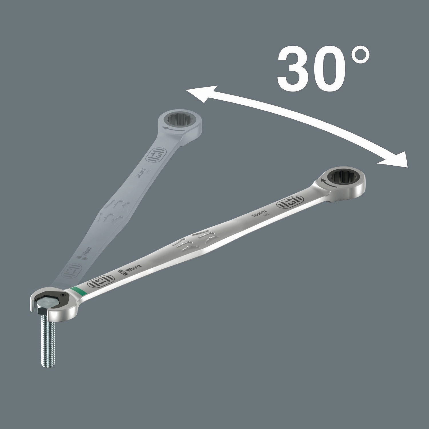 Wera 6007 Joker SB Ring Ratchet Spanner, Long Design, 8 x 180 mm