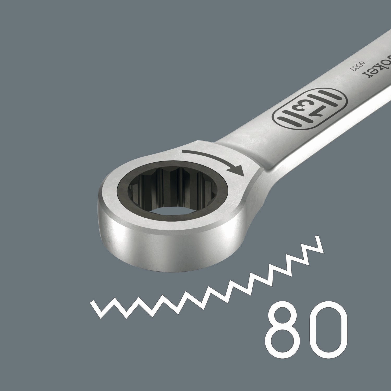 Wera 6007 Joker SB Ring Ratchet Spanner, Long Design, 8 x 180 mm