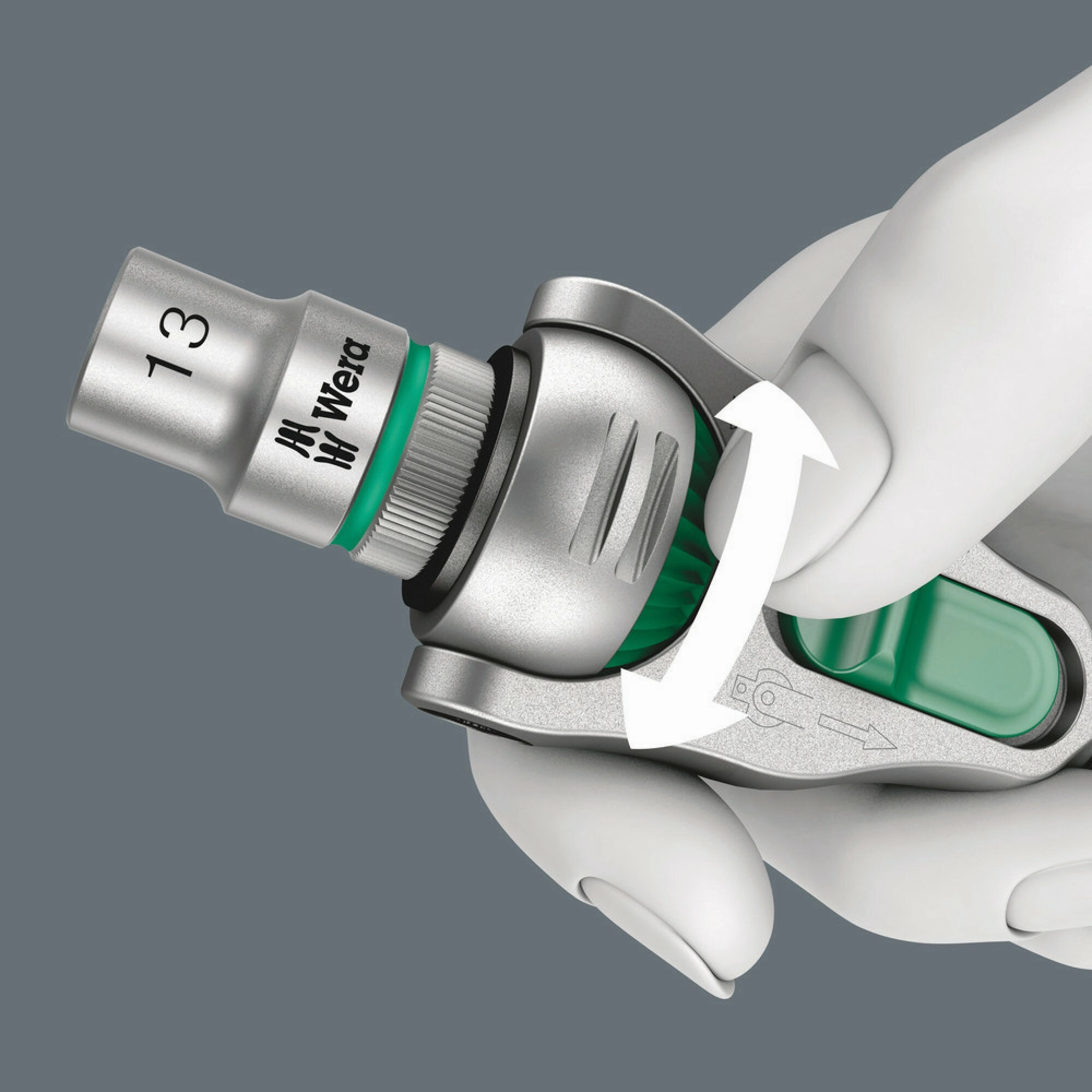 Wera 8000 C Zyklop Speed Ratchet with 1/2" drive, 1/2" x 277 mm