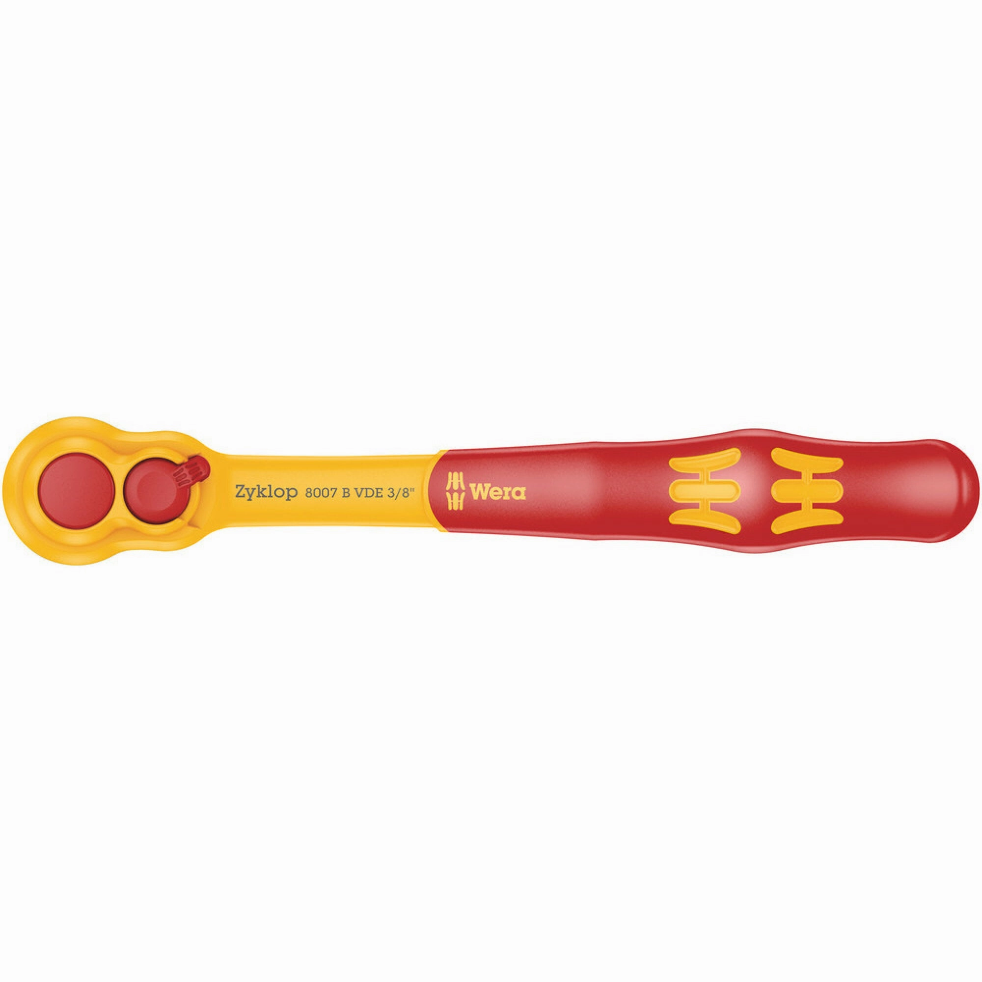 Wera 8007 B VDE Zyklop ratchet, insulated, with switch lever, with 3/8" drive, 3/8" x 222 mm
