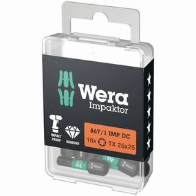 Wera 867/1 IMP DC TORX DIY Impaktor bits, TX 40 x 25 mm, 10 pieces