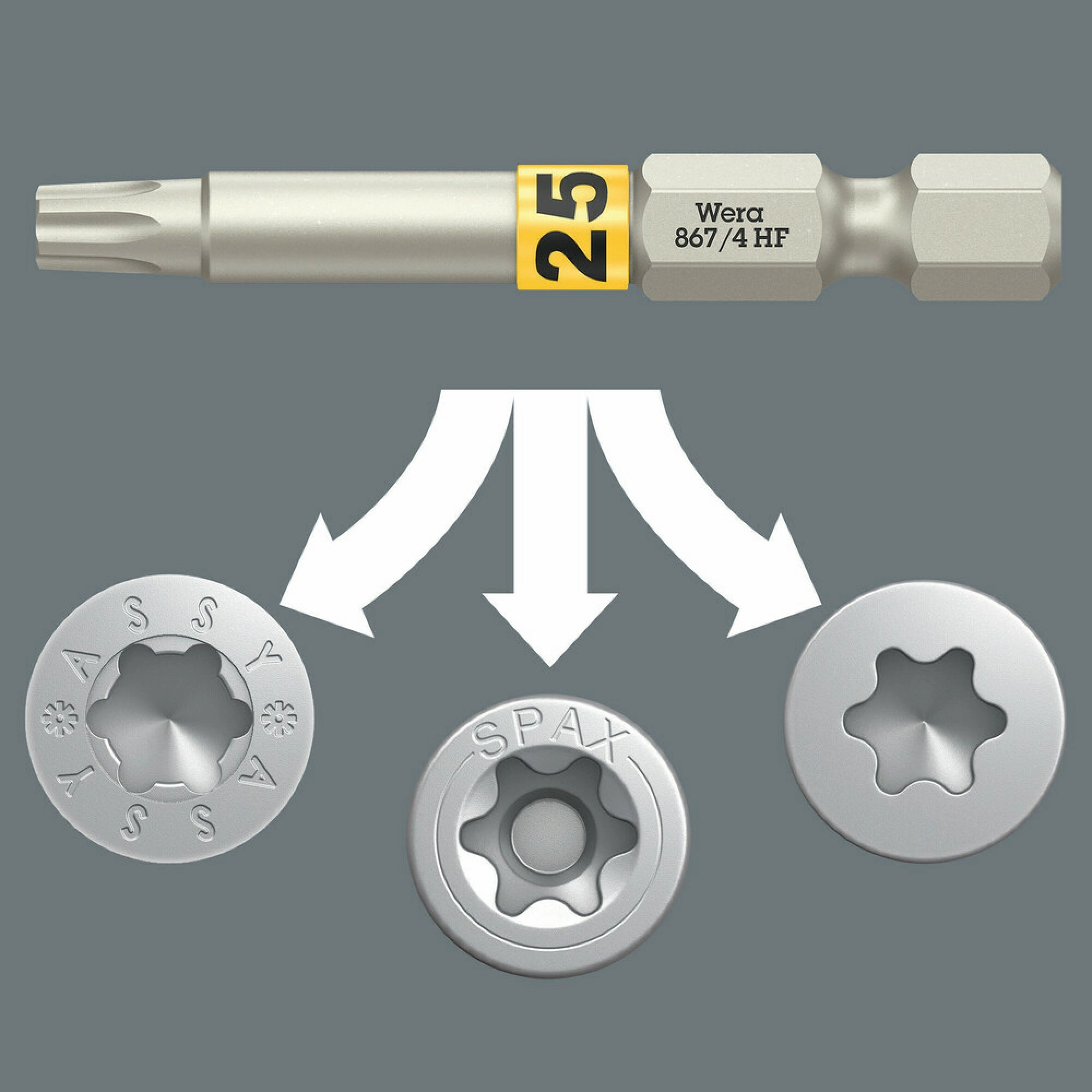 Wera 867/4 TORX HF Bits with holding function, TX 15 x 50 mm