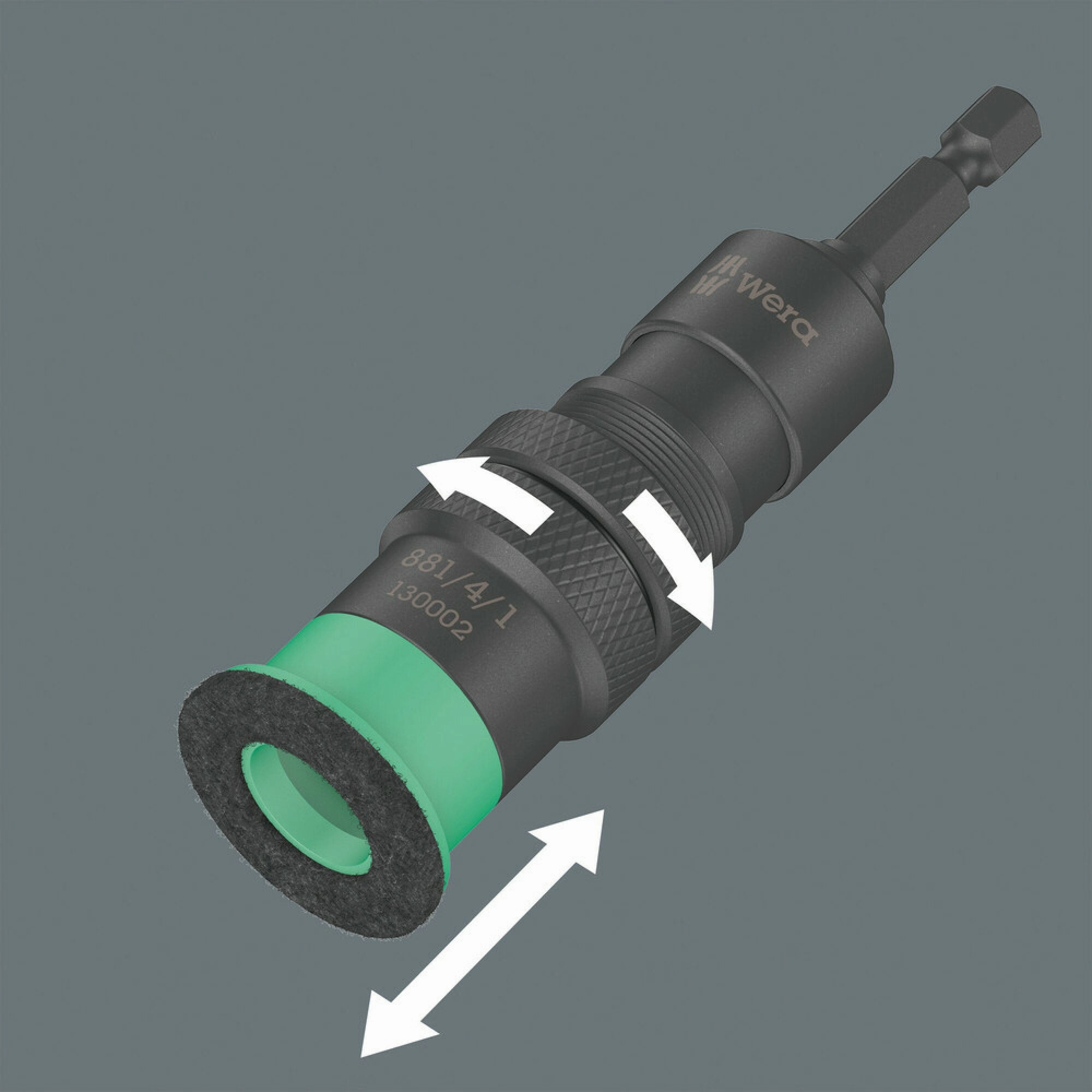 Wera 881/4/1 SB Bit holder with variable screw depth limitation, 1/4" x 95 mm