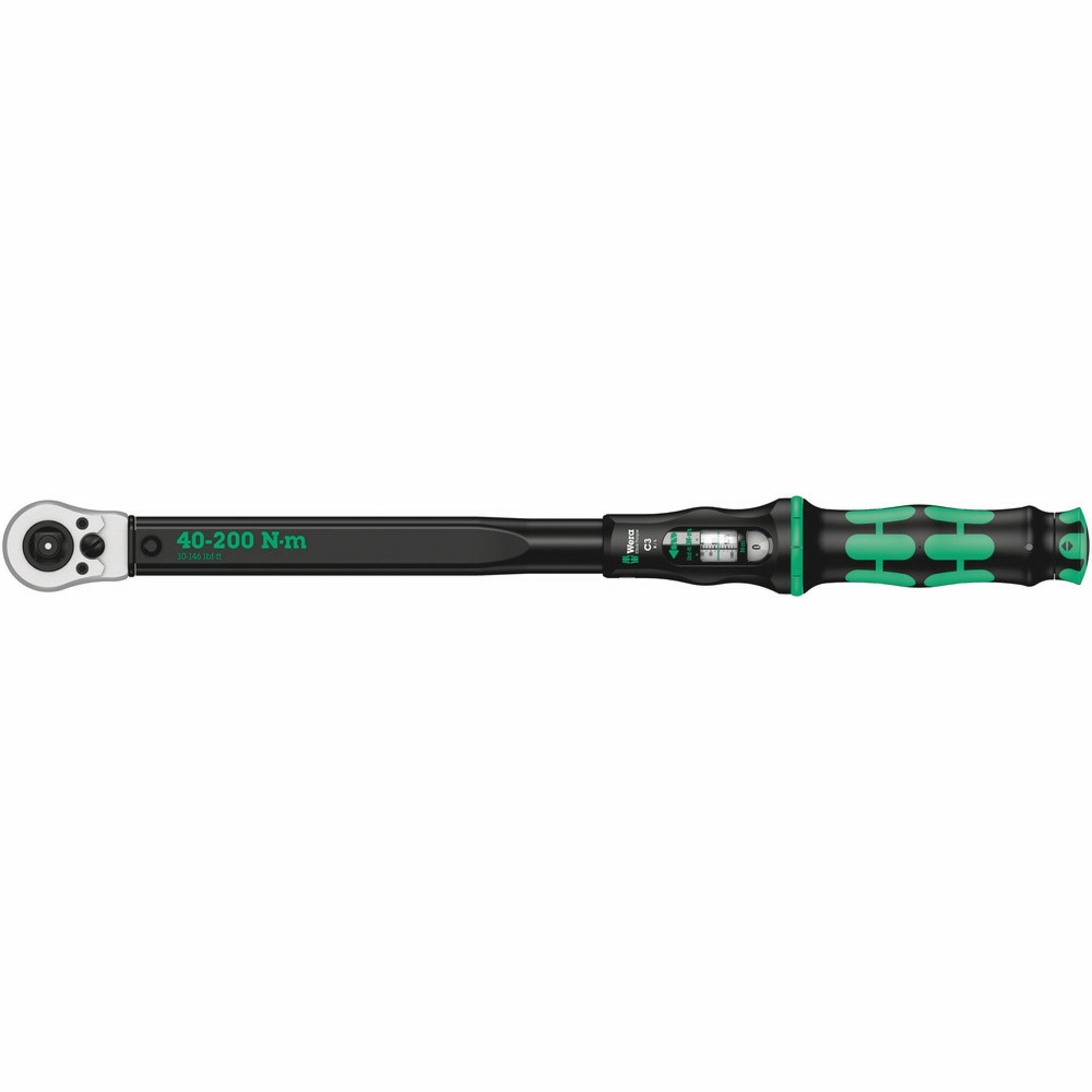 Wera Click-Torque C 3 Push R/L adjustable torque wrench for clockwise and anti-clockwise torque-control, 40-200 Nm, 1/2" x 40-200 Nm