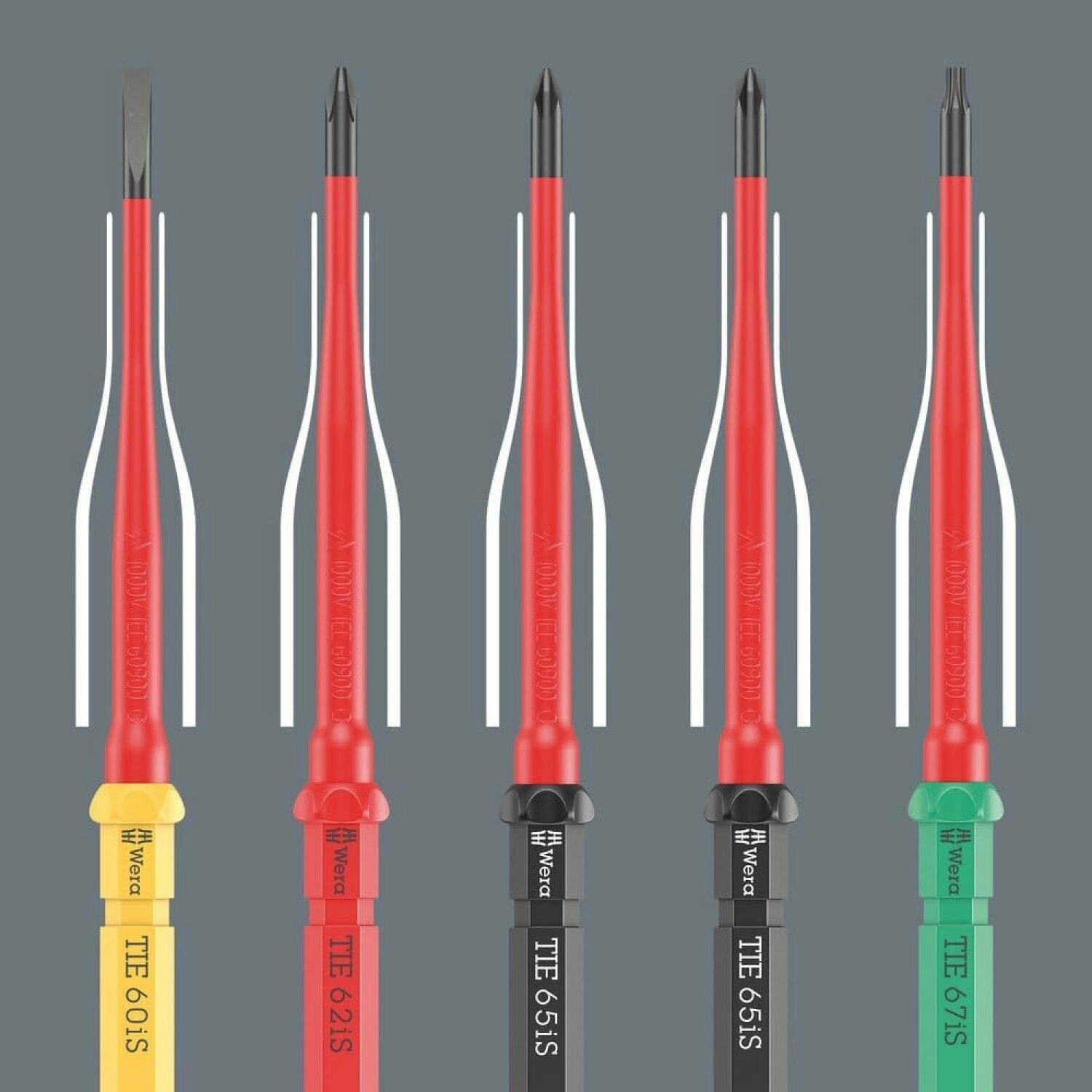 Wera Tools 05006603001 Kraftform Kompakt VDE 7 Extra Slim 1 Tool Finder, 7 Pc.
