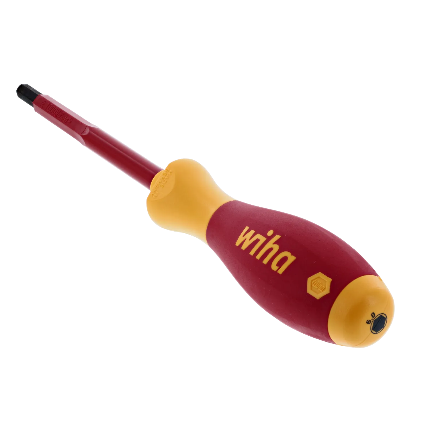 Wiha Tools 32321 Insulated Hex Metric Screwdriver, 6.0 mm x 100 mm