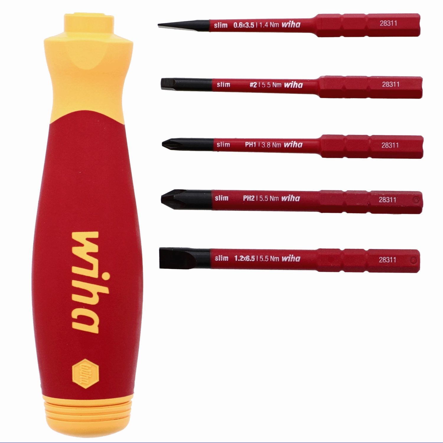 Wiha 28345 6 Piece Insulated SlimLine PocketMax Multi-Driver