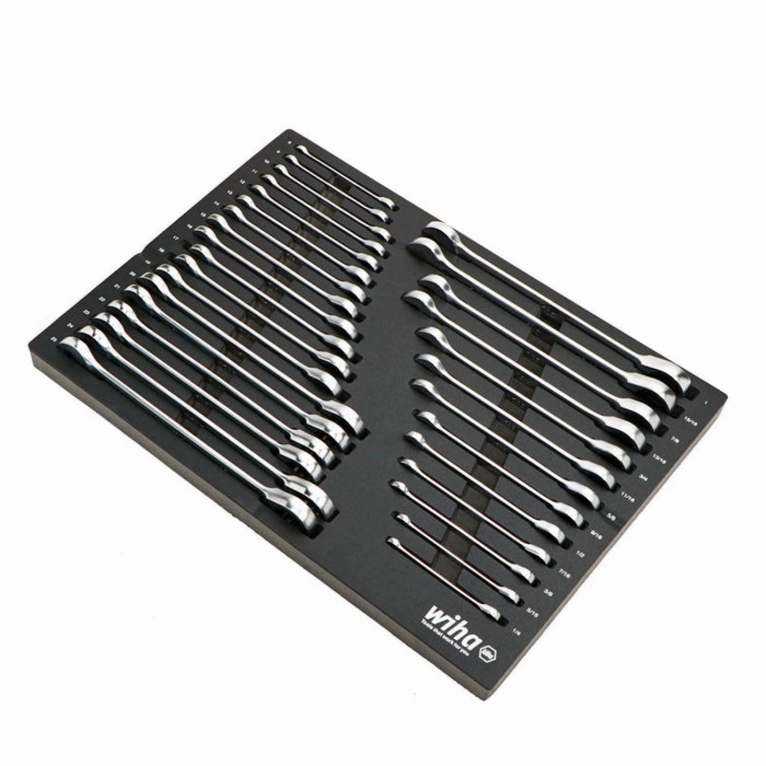 Wiha 30392 31 Piece Ratcheting Wrench Tray Set - SAE and Metric