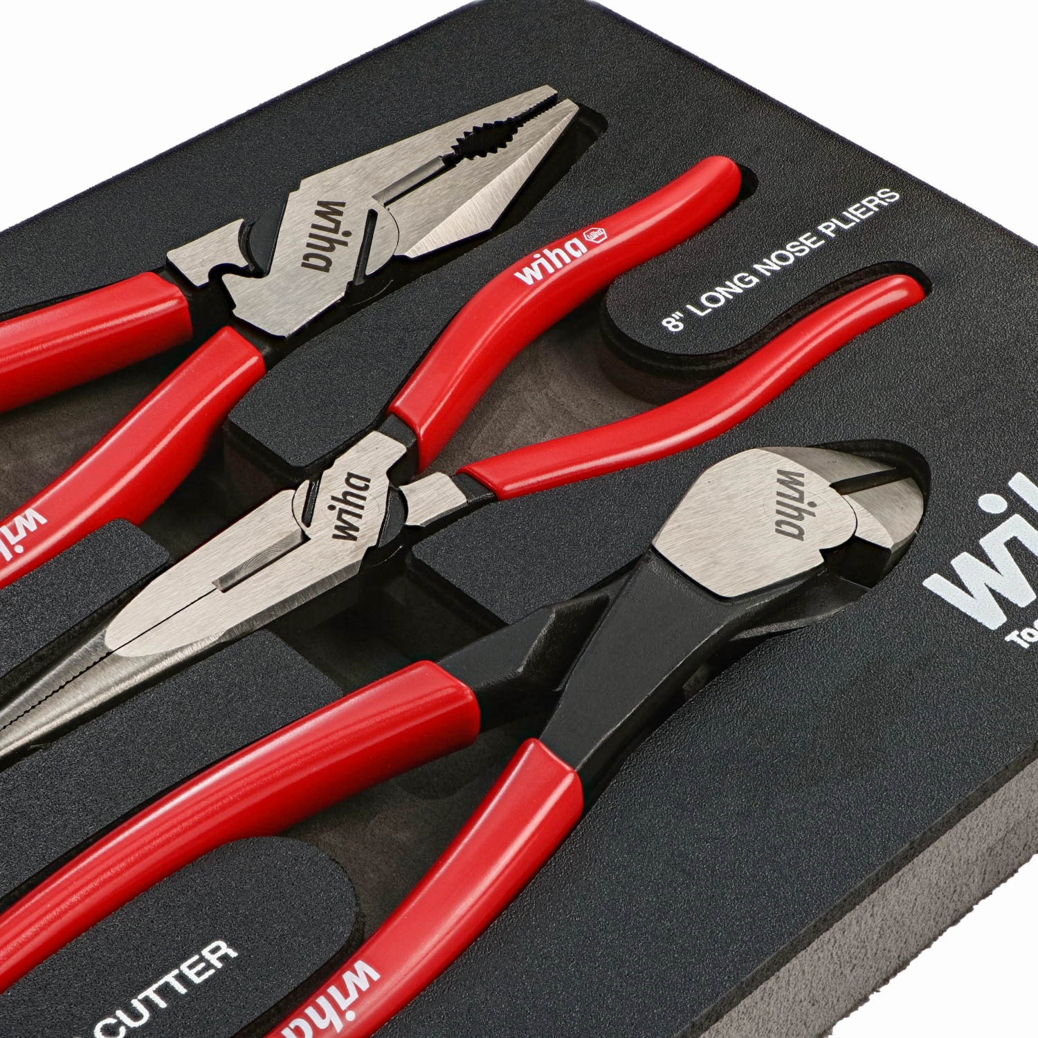 Wiha 34680 3 Piece Classic Grip Pliers and Cutters Tray Set