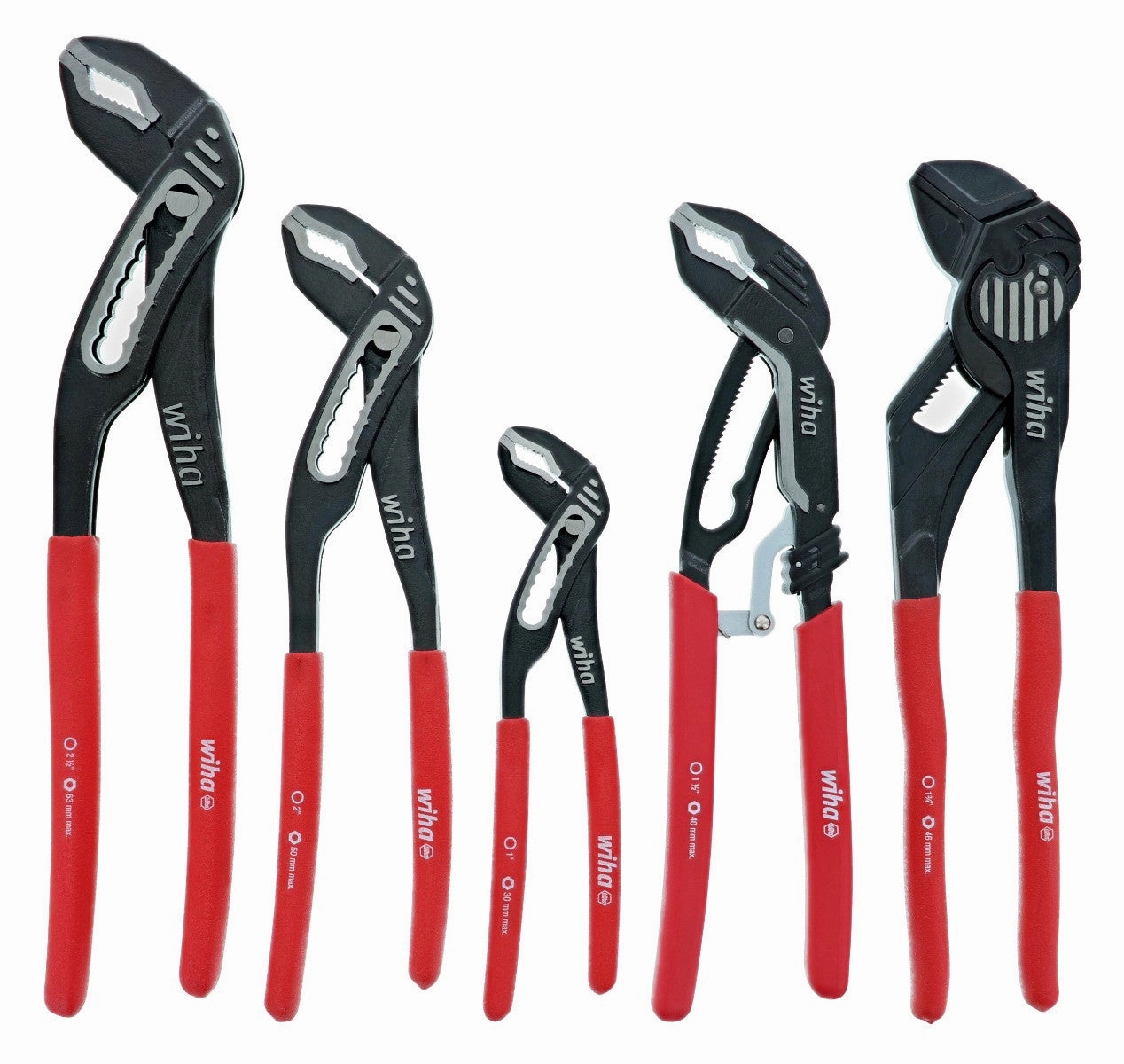 Wiha 34691 5 Piece Classic Grip Adjustable Water Pump Pliers Tray Set